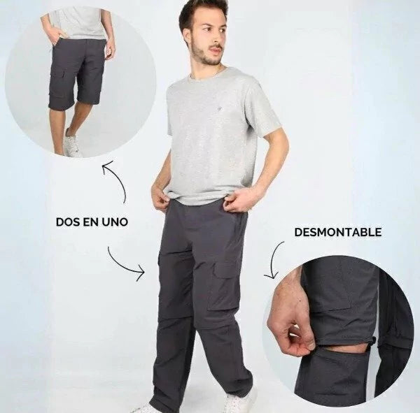 PANTALÓN CARGO IMPORTADO PREMUIM 2 EN 1 UNISEX (IMPERMEABLE, DESMONTABLE)