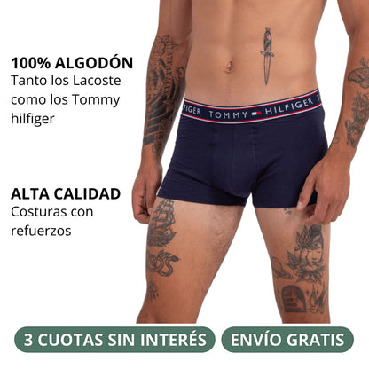PACK X6 Boxers 🐊/Tommy + 6 Pares de Medias ¡De regalo!