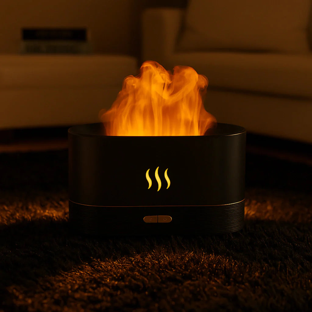 Alfombra Moderna Pelo Largo 1x1,5Mts + Humidificador difusor de aroma efecto FUEGO ¡DE REGALO!